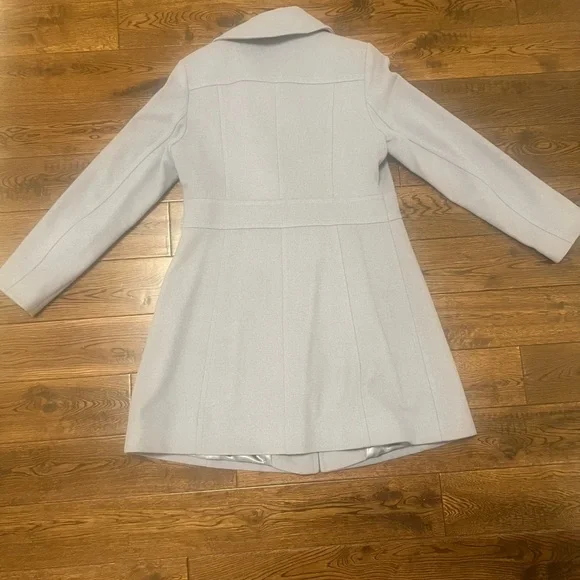 Kristen Blake Women's Wool Blend Walking Coat, Light Blue Long Jacket Peacoat - Picture 12 of 12